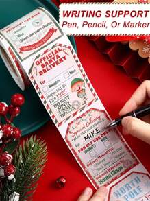 200 cái/cuộn, Nhãn dán tự dính trang trí ngày lễ Giáng sinh và quà tặng, đồ trang trí Giáng sinh, nhãn dán niêm phong hộp, nhãn dán niêm phong bao bì hàng hóa kinh doanh, nhãn dán trang trí hộp quà tặng, nhãn đóng gói túi - Nhiều màu - Xem 4