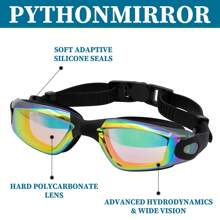 1 Set Adult Swimming Goggles - Fashionable, High Clarity, Stylish Waterproof Anti-Fog Swimming Goggles, Plus 1 Pair Swimming Waterproof Earplugs And 1 Nose Clip, Water Sports Accessories, Beach Essentials, Beach Accessories, Pool Float - Black Transparent - View 4