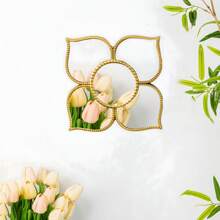 1 pezzo Specchio da parete a forma di quadrifoglio in plastica, decorazione artistica moderna da parete, decorazione per la casa adatta per soggiorno, camera da letto, bagno, senza elettricità necessaria, regalo per Natale e Ringraziamento