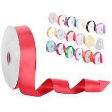 Rollo De Listón Satinado Ancho 40mm Largo 90m Multicolores, Bellamente empaquetado, fácil de usar y evita manchas. El color es vivo y verdadero, se puede lavar a máquina y no se desvanece. - Burdeos - Ver 1
