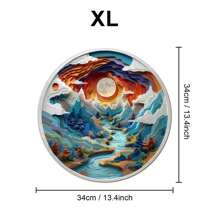 3D 视觉洞穴内木质拼图，厚实无缝盒装拼图，不对称形状木质拼图玩具，独特的儿童智力礼物，装饰画，精美的生日、节日、圣诞节、万圣节礼物 - 彩色 - 查看 9