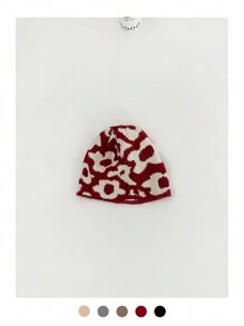 1 chiếc mũ len dệt kim họa tiết hoa phong cách Mỹ cổ điển, mũ len bảo vệ tai ấm áp in hình con bò thời trang, mũ len ấm áp có cổ tay phong cách hip hop dạo phố dành cho cả nam và nữ - Nhiều màu - Xem 16