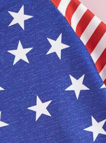 Dog Clothes 2-Leg Lightweight Breathable 4th Of July Outfit, Star Stripe T-Shirt For Role Play - Blue - View 6