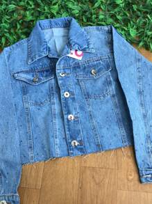 Jacket With Crystal Shine - 藍色 - 查看 6