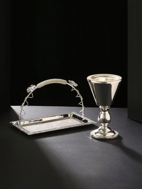 ALAMAMARA 1 pieza, Bandeja dorada plateada, Quemador de incienso dorado plateado, Estilo, Artesanía de hierro, Asa artística, Patrón de hoja grabado con láser, Para decoraciones de Rama, Decoraciones de Rama Kareem, Decoraciones de Rama Mubarak, Mubarak Islámico, Eid Al-Fitr, Adecuado para decoración del hogar, oficina, sala de estar, cocina, necesario para banquetes, atmósfera de alta gama, embalaje independiente en caja de color, dorado y plateado, primavera