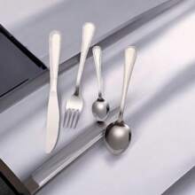 Juego de cubiertos de acero inoxidable de 4 a 20 piezas: elegante juego de cubiertos con tenedores, cucharas y cuchillos, ideal para el hogar, restaurantes y ocasiones especiales.