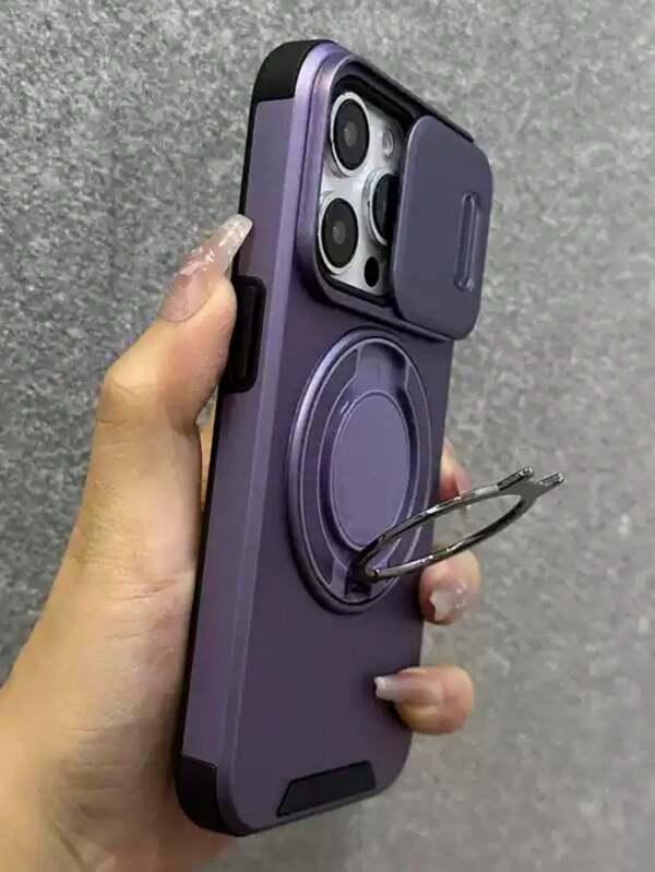 غطاء خلفي من السيليكون الناعم متوافق مع هاتف آيفون 17 AIR 16 15 14 13 12 11 برو ماكس بلس، حامل خاتم للنافذة القابلة للانزلاق، شحن لاسلكي