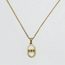 1 chiếc vòng cổ mặt hình răng bằng thép không gỉ mạ vàng 18K phong cách cổ điển, mặt trời và trái tim, thích hợp cho cả nam và nữ đeo hàng ngày và làm quà tặng - Vàng - Xem 5