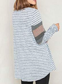 Boho Retro 90's Vintage  Checkered Solid Tie Dye V Stich Pink Mustard Blue Brown Raglan Drop Shoulder Knit Top  Cool Tunic Sweatshirt Pullover - màu xanh lá - Xem 3