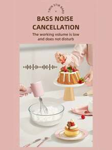 Uppladdningsbar USB elektrisk handmixer, höghastighets dubbelvisp i rostfritt stål, bärbar trådlös mjölkskummare för bakning, grädde och smetblandning - Rosa - Visa 9