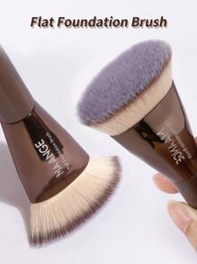 MAANGE MAANGE 1pc Professional Facial Flat Head Foundation Brush,Makeup Brush With Soft Fiber For Easy Carrying,Brush For Travel,Gift For Women&Girls