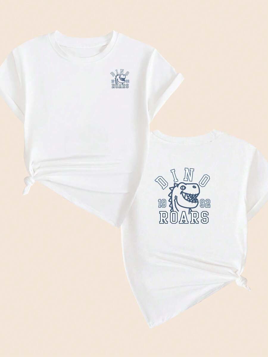 Cartoon T-Shirt Cotton Cute Animal Style Babylook T-Shirt Printed Soft Comfort Breathable Elegant Premium - trắng - Xem 1