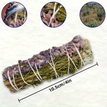 1/3pcs Sage Smudge Sticks For Clearing Negative Energy, Home & Creating Happiness, Thyme & Lavender Sage Incense Sticks And White Sage, Hand-Tied - Multicolor - View 6