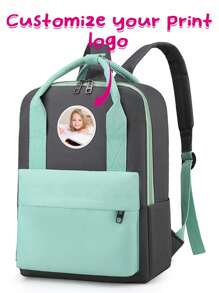 1 件定制印刷照片背包，适合存放和携带旅行、商务旅行、户外活动化妆品和日常用品 - 彩色 - 查看 18