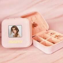 定制旅行珠宝盒定制蜜月礼物求婚伴娘礼物生日个性化定制婚礼礼物珠宝旅行母亲节礼物送给她 - 粉色 - 查看 4