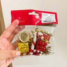 Kit 10 Pieces Christmas Pendants To Hang 1 Tip, 1 Bow, 2 Canes 2 DRUMS 2 PINE CONES 2 Christmas Gift Decoration - 彩色 - 查看 4
