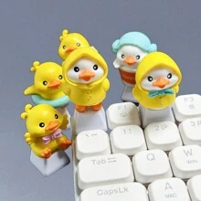1 szt. Klawisze z uroczymi kaczuszkami do klawiatury mechanicznej, wysokość OEM, materiał ABS