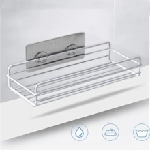 AUXOM Set Of 2 Rectangular Bathroom Shelves 2 Colors With Adhesive - No Holes - trắng - Xem 2
