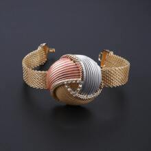 Women Italian Bridal Gold Plated Crystal Necklace Bracelet Earring Ring African Beads Jewelry Sets