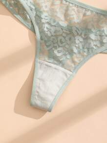 8 PCS Women's Leopard Lace Thong Sexy Low Waist Panties Comfortable And Breathable Lingerie Underwear - Multicolor - View 11