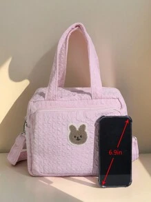 1 件多功能孕妇尿布包，轻便，便携，肩背/手提/斜挎，大容量，刺绣，隔热