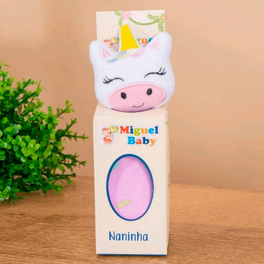 Colorful Unicorn Plush Baby Blanket Peaceful Sleep With Anti-Allergic Pacifier Clip - Màu hồng gỉ - Xem 1