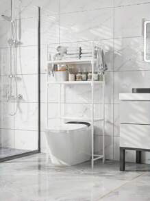 1 pièce Étagère de rangement pour toilettes de salle de bain, étagère de rangement pour machine à laver, étagère de rangement amovible au sol, en plastique ABS, conception anti-basculement, cadre de support renforcé, charge maximale de 30 kg. Décoration de salle de bain, organisateur de salle de bain, décoration d'automne, accessoires de salle de bain pour la rentrée scolaire - Multicolore - Voir 7