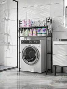 1 pièce Étagère de rangement pour toilettes de salle de bain, étagère de rangement pour machine à laver, étagère de rangement amovible au sol, en plastique ABS, conception anti-basculement, cadre de support renforcé, charge maximale de 30 kg. Décoration de salle de bain, organisateur de salle de bain, décoration d'automne, accessoires de salle de bain pour la rentrée scolaire - Multicolore - Voir 5