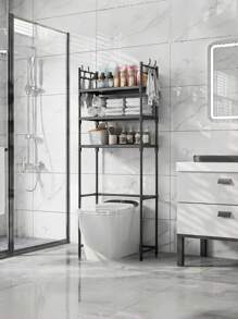 1 pièce Étagère de rangement pour toilettes de salle de bain, étagère de rangement pour machine à laver, étagère de rangement amovible au sol, en plastique ABS, conception anti-basculement, cadre de support renforcé, charge maximale de 30 kg. Décoration de salle de bain, organisateur de salle de bain, décoration d'automne, accessoires de salle de bain pour la rentrée scolaire - Multicolore - Voir 8