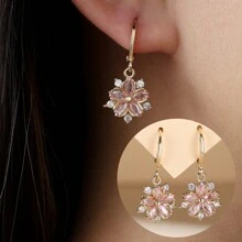 1 Pair Delicate Floral Earrings, Gentle & Fashionable Korean Style, Suitable For Daily Wear
