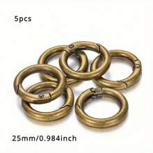 5 Pieces/Bag 25/28/35mm Round Spring Clasp Keychain Pendant Lock Bracelet Necklace Link Clasp Pendant Loop Clasp DIY Jewelry Making Accessories