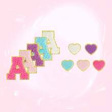 4/5/10/26pcs A-Z English Letter Chenille 2.28inch Iron On Sew On Patches Appliques For Clothes, Jackets, Hats, Books, Backpacks - Team Alphabet Self-Adhesive DIY Embroidered Fabric Stickers