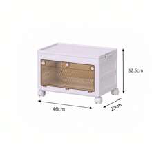 Stackable Storage Containers With Wheels, Free-In-One Folding Storage Boxes, Collapsible Storage Bins, Closet Organizers Free-In-One Storage For Living Room,Office, Study, Toy Room,Folding Box With Magnetic Door