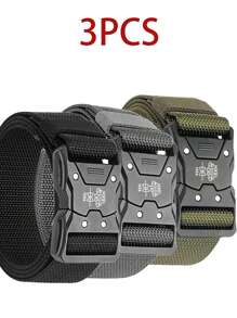 3pcs Quick Release Nylon Tactical Belt, Suitable For Sportswear, Outdoor Training And Casual Occasions, Gift For Men, Casual, Business, Boyfriend, Husband, Father, Daily Wear, Fashion, Youth, Outdoor, Holiday, Sports, Travel, Street - Multicolor - View 14