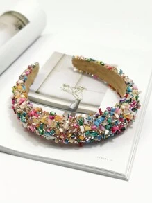 1 chiếc băng đô nữ, kẹp tóc pha lê giả nhiều màu thời trang Baroque sang trọng cho mùa thu đông - Nhiều màu - Xem 7