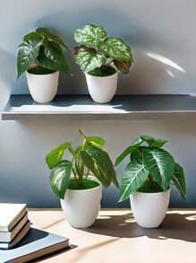 1 cái/bộ cây xanh nhân tạo bằng nhựa, cây mọng nước giả mini trang trí để bàn cho văn phòng, phòng khách - Nhiều màu - Xem 4
