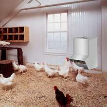 Automatic Chicken Feeder System - 30-50lb Capacity Galvanized Feeder Metal Trough For Poultry And Rabbits,30lb - 30LB - View 3