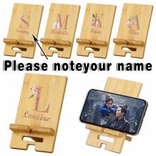 Supporto in legno naturale personalizzato con il nome, supporto smontabile per telefono, design perfetto per scrivanie da ufficio o decorazioni domestiche, facile da montare, organizzatore in legno massello, regalo ideale per amanti dello stile minimalista