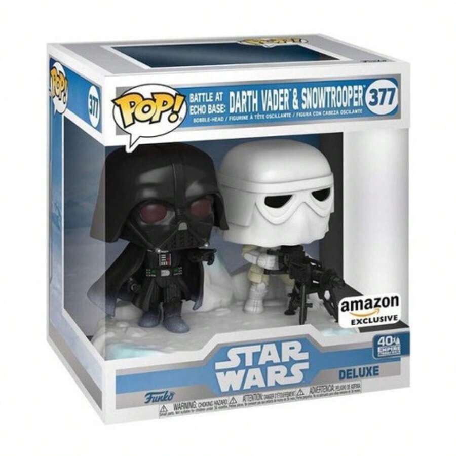 Funko Pop Guerra nas Estrelas Vader And Snowtrooper 377 - Preto e Branco - Visão 1
