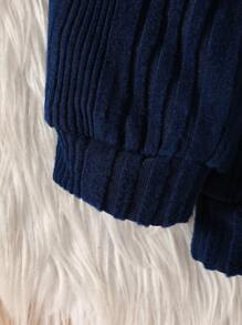 Back To School Baby Boys Clothes 2pcs Set, Casual Colorblock Round Neck Top Paired With Black Pants, Autumn - Light Grey - View 9