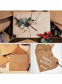 100/50/20pcs Customizable Brown Kraft Paper Cards, 250gsm Thick Paper For Scrapbooking, Crafts, Business Cards, Invitations - Yellow Kraft Paper Custom - View 2