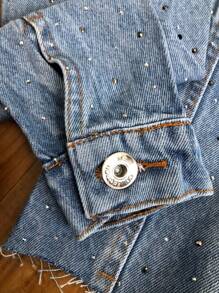 Jacket With Crystal Shine - 藍色 - 查看 4