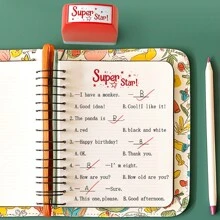 Bộ 12 con dấu nhiều màu sắc, con dấu đánh dấu vui nhộn được cá nhân hóa dành cho giáo viên, bài tập về nhà, khuyến khích học tập tại lớp và ở nhà, tự tô mực với khay lưu trữ - Bộ - Xem 4