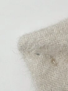 1 件非常可爱迷人的毛绒金属十字猫耳针织帽，温暖的耳罩式头饰，百搭的熊设计，适合秋冬季，女士 - 彩色 - 查看 6