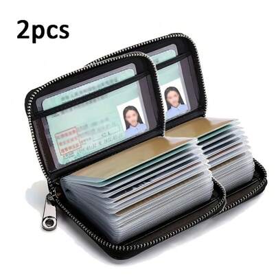 Suporte de Cartão de Pu, Carteira com Zíper com 20 Slots para Cartões, Perfeito para Viagens e Uso Diário, Presente Ideal para Homens, Adequado para Presentear e Como Presente para Entes Queridos, Presente de Aniversário