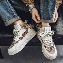 Giày thể thao trượt ván cổ cao, thương hiệu độc đáo, đế dày, giày thể thao thường ngày cho nam - Màu Khaki - Xem 5