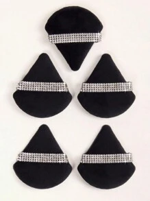 5 miếng bông phấn hình tam giác kim cương, bông phấn hình tam giác nhung pha lê, bông phấn trang điểm dạng bột, thích hợp để trang điểm cố định - Nhiều màu - Xem 8