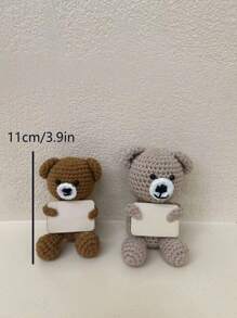 1 peça de 3,9 polegadas de estatueta de urso de pelúcia de crochê com energia positiva personalizada, personalizável com nomes de membros da família, adequada para o dia das mães, dia dos pais, aniversário de casal, confissão, festa, casamento, aniversário, presentes de Natal, presente de dia das mães, multifuncional, reutilizável, ornamental, requintado, elegante, adorável, colorido, fofo, engraçado, personalizado, único, presentes ideais para ela, presentes ideais para ele, para aniversários, para aniversários