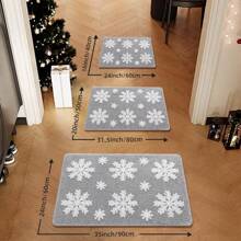 DeramHy home DeramHy Home 1 Stück Weihnachten Grauer Schneeflocken Badematte für Badezimmer - Süße saugfähige waschbare Badezimmer Teppiche mit rutschfester Rückseite - Schöner Schneeflocken Badezimmerteppich für Weihnachtsdekorationen Zuhause Badezimmer Dekor Bodenteppich Außenvorleger Fußmatte Sommer Badezimmer Accessoires Einschulung