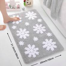 DeramHy home DeramHy Home 1 Stück Weihnachten Grauer Schneeflocken Badematte für Badezimmer - Süße saugfähige waschbare Badezimmer Teppiche mit rutschfester Rückseite - Schöner Schneeflocken Badezimmerteppich für Weihnachtsdekorationen Zuhause Badezimmer Dekor Bodenteppich Außenvorleger Fußmatte Sommer Badezimmer Accessoires Einschulung